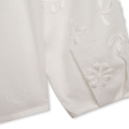 女童白色荷叶边棉衬衫