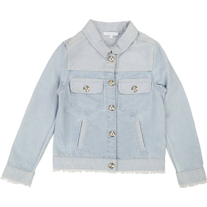 Girls Light Blue Cotton Jean Jacket