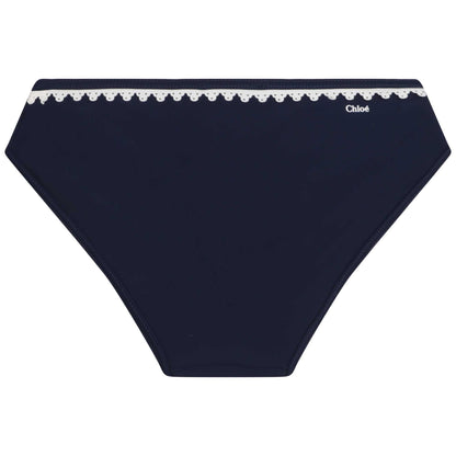 女童蓝色泳衣