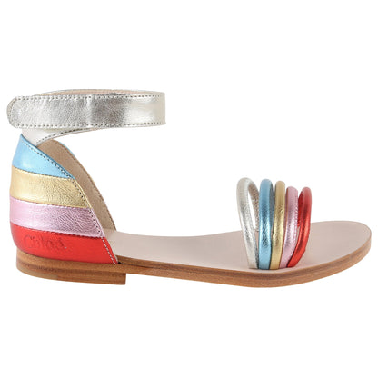Girls Multicolor Leather Sandals