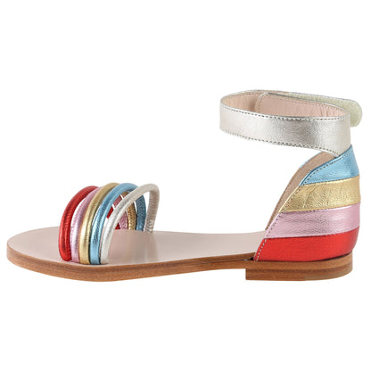 Girls Multicolor Leather Sandals