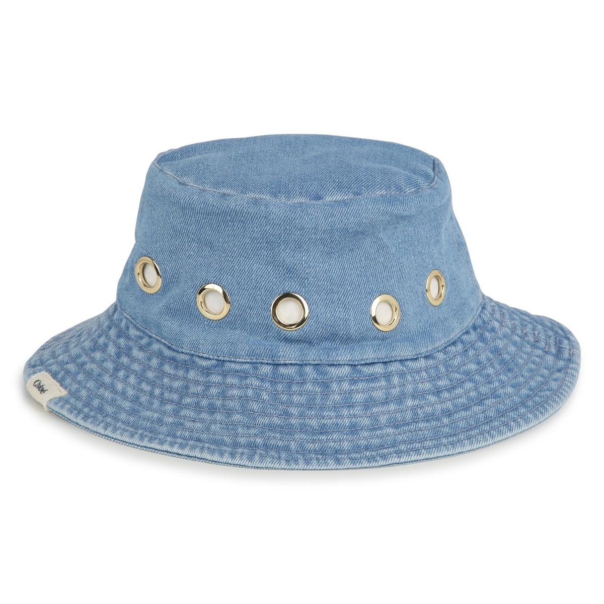 女童蓝色牛仔渔夫帽
