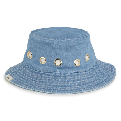 女童蓝色牛仔渔夫帽
