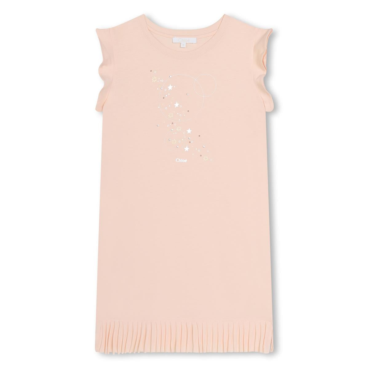 女童浅粉色棉连衣裙