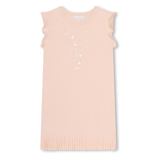 女童浅粉色棉连衣裙