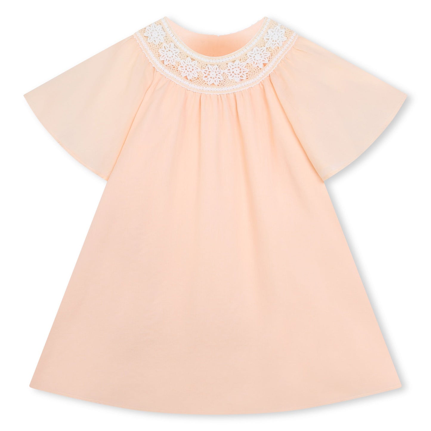 女童浅粉色刺绣棉连衣裙