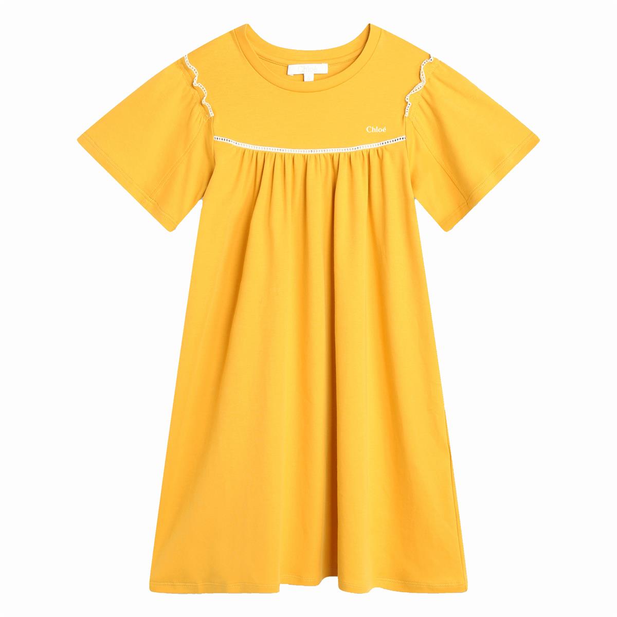 女童黄色棉连衣裙
