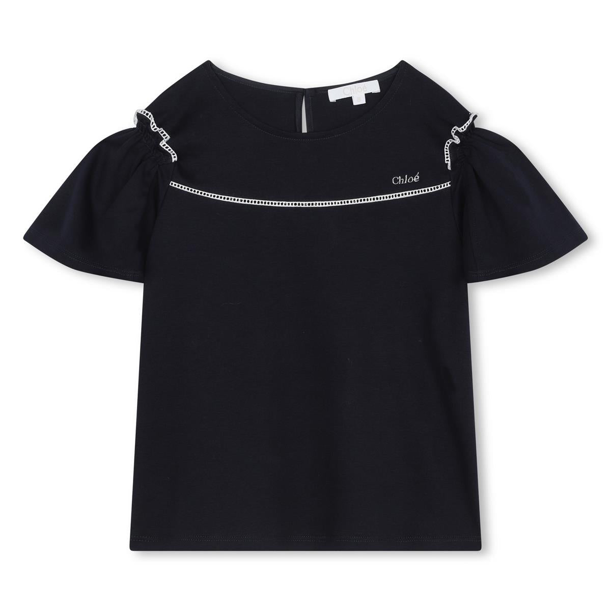 女童深蓝色棉T恤