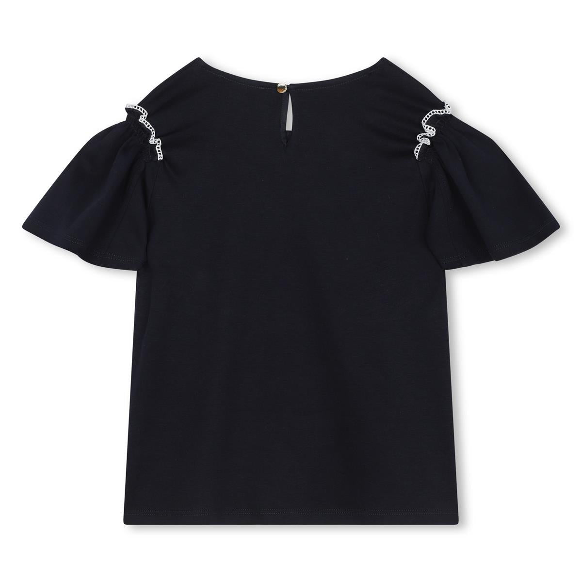 女童深蓝色棉T恤