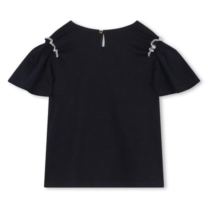 女童深蓝色棉T恤