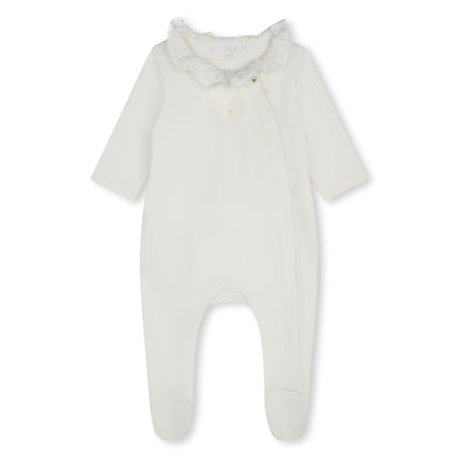 女婴白色棉连体衣套装