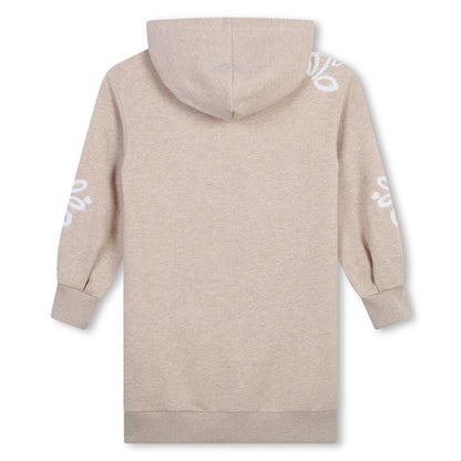 女童米色连帽棉连衣裙