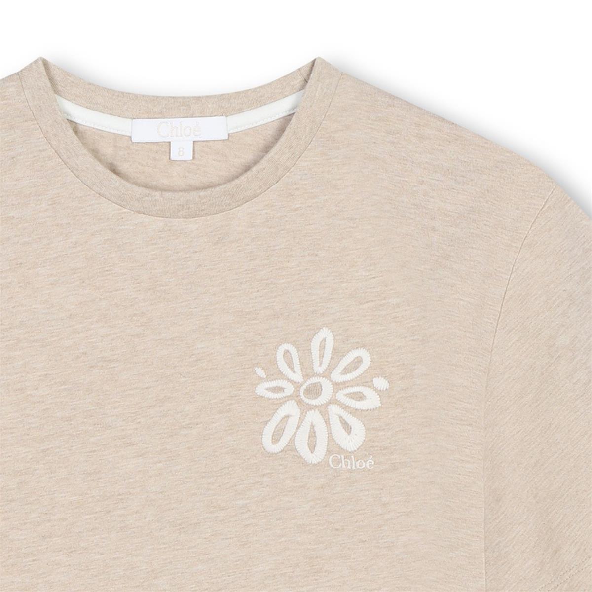 女童米色棉T恤