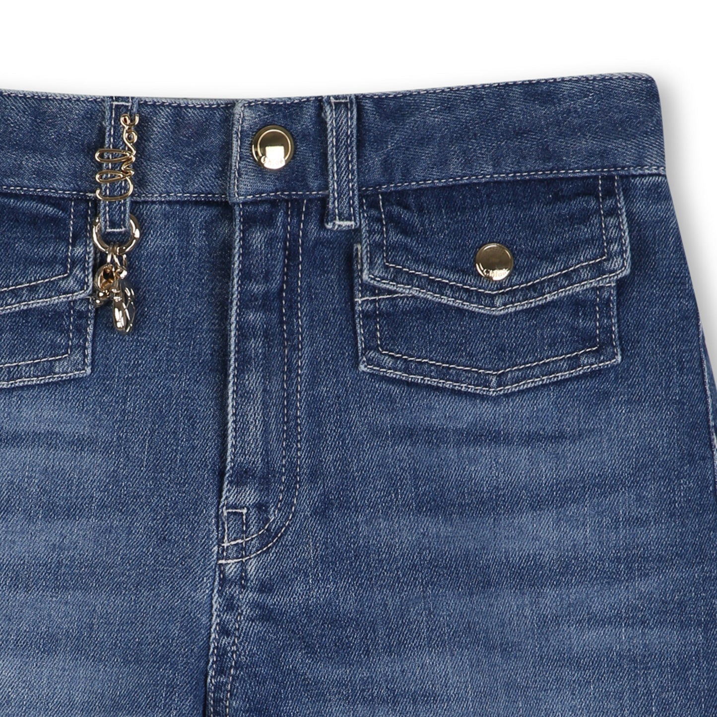 女童蓝色牛仔短裤