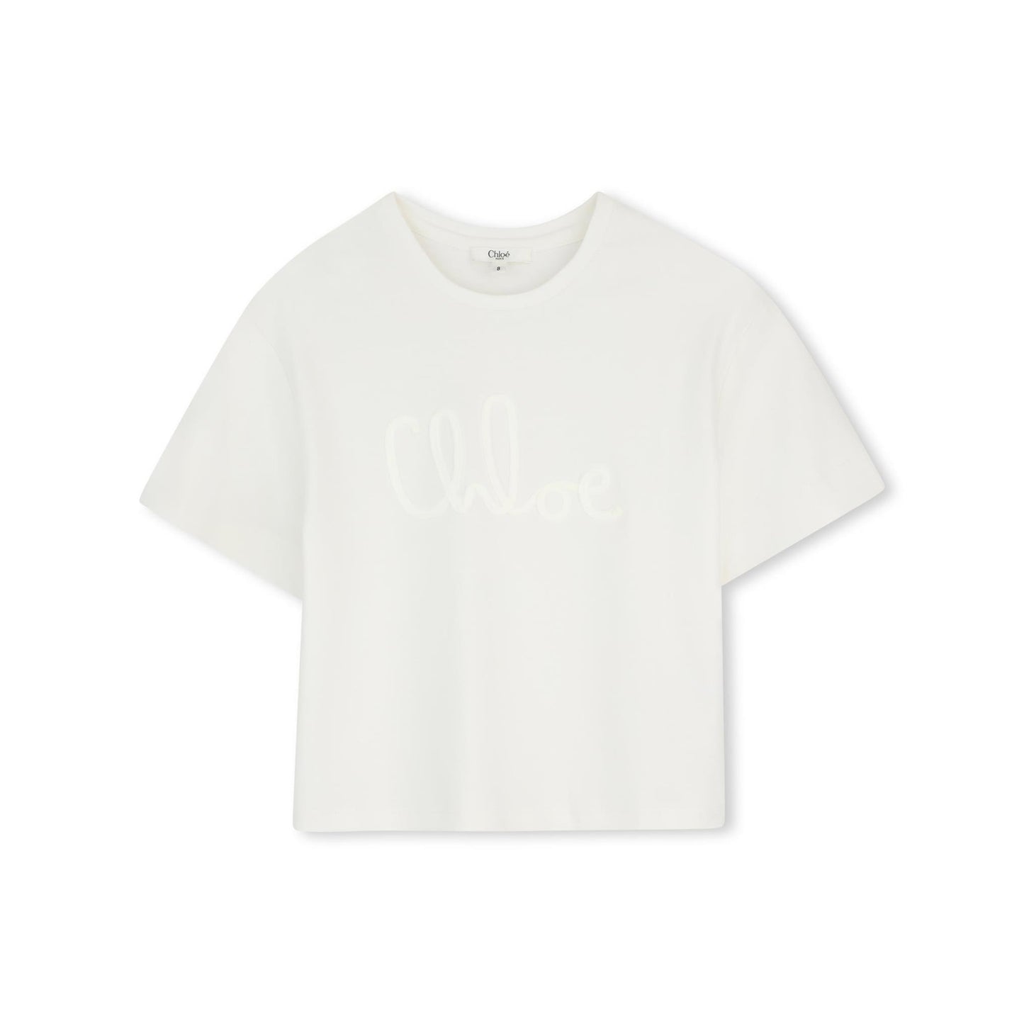 女童白色Logo棉T恤