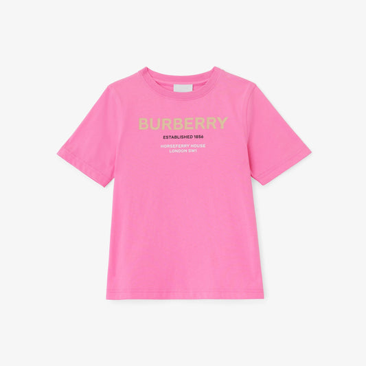 女童白色Logo棉T恤