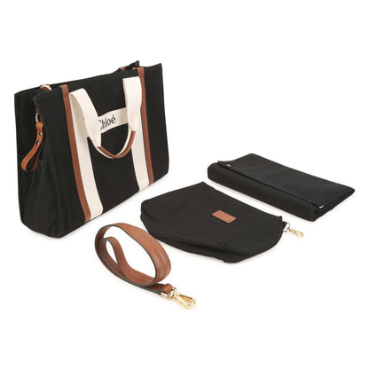 女童黑色Logo手提包