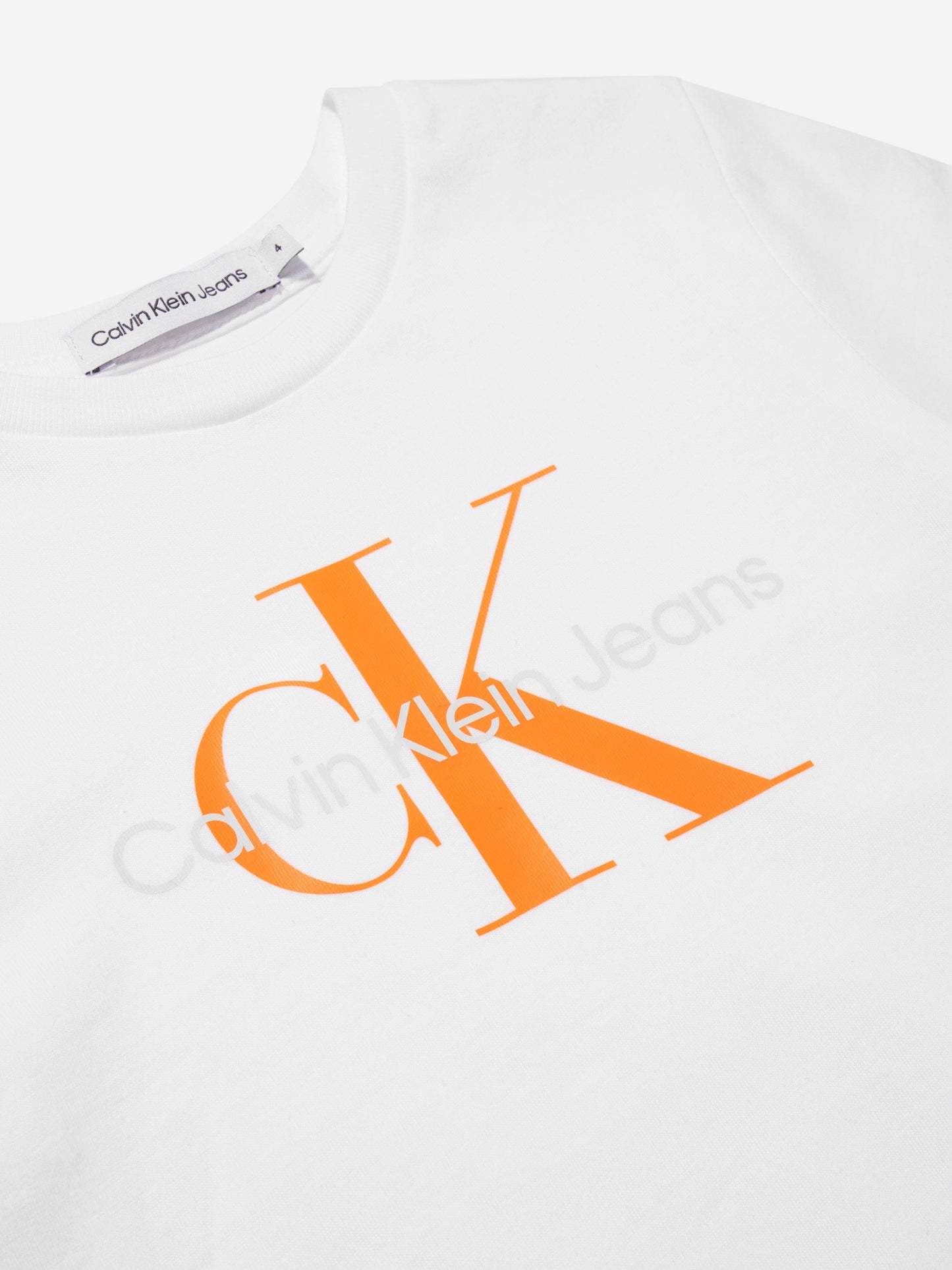 Calvin Klein Kids Monogram Logo T-Shirt in White