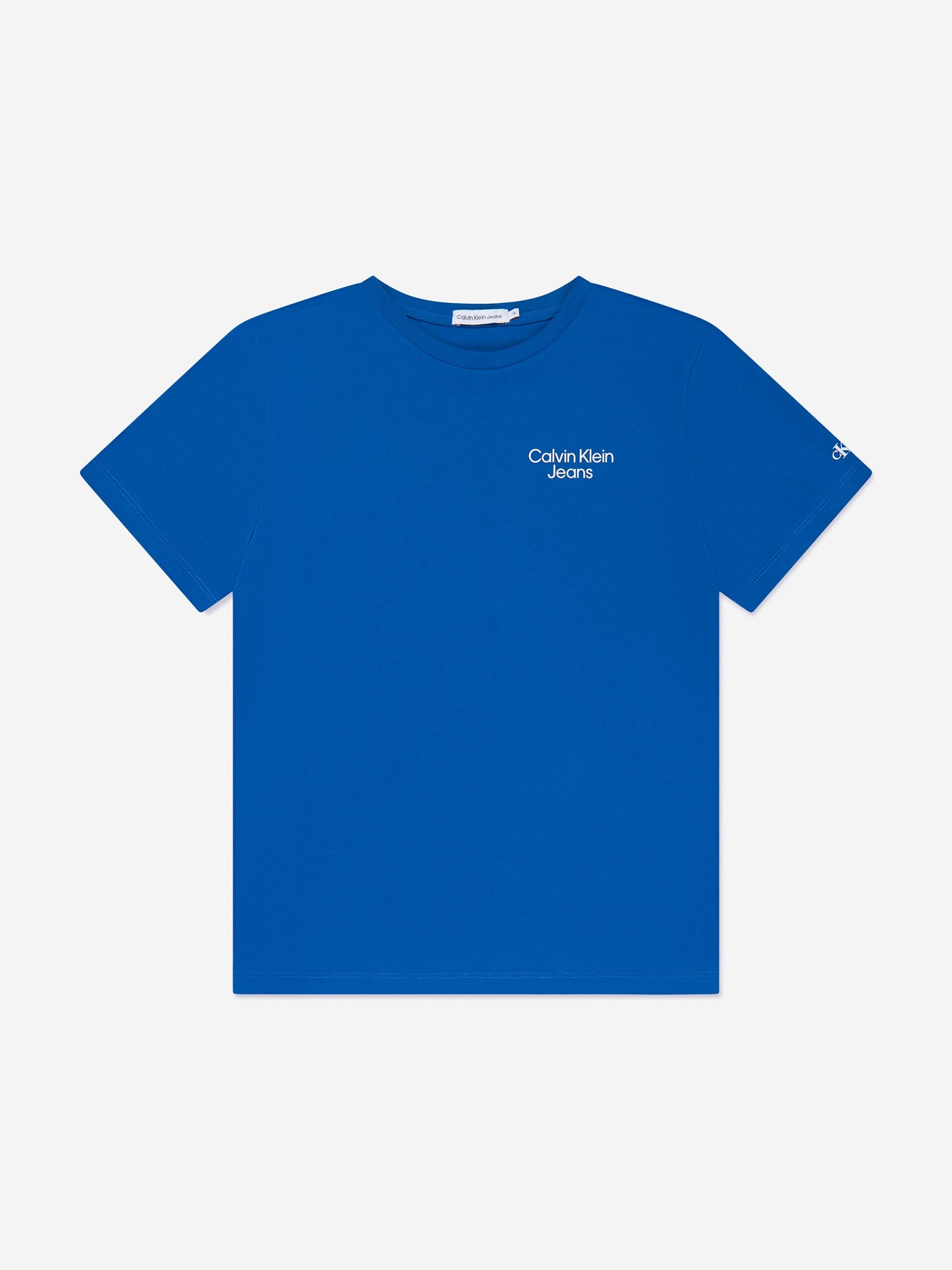 Calvin Klein Boys CKJ Stack Logo T-Shirt in Blue