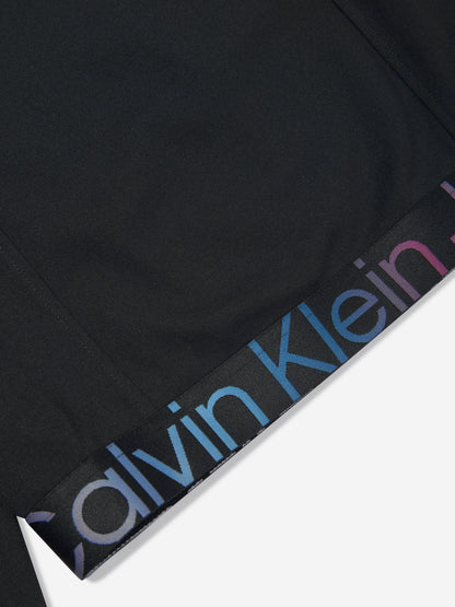 Calvin Klein Girls Punto Tape Long Sleeve Top in Black