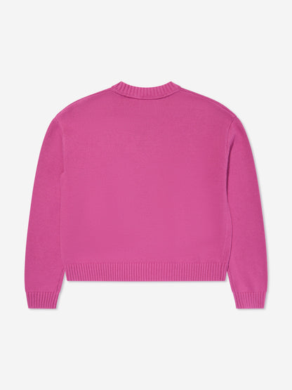 Calvin Klein Girls Fluffy Monogram Sweater in Violet