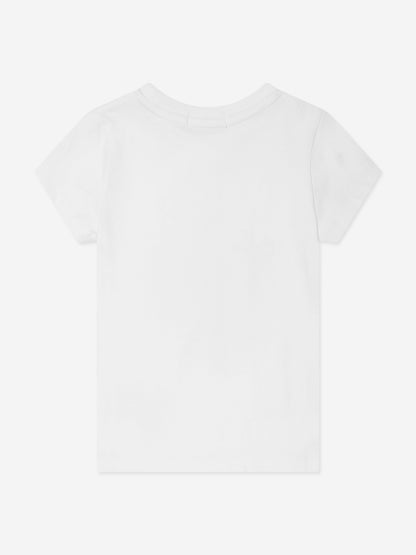Calvin Klein Girls Monogram Repeat Slim T-Shirt in White