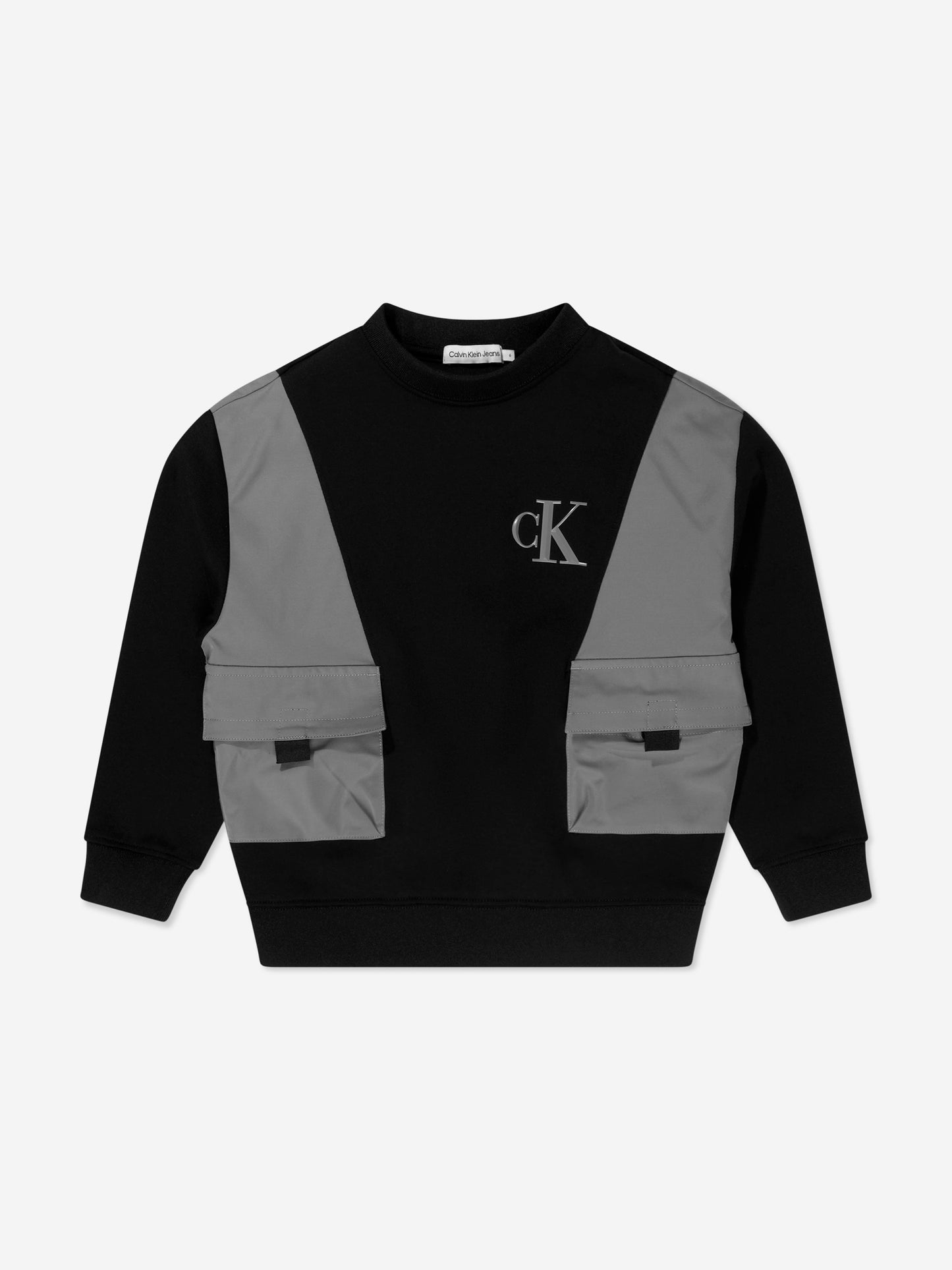 Calvin Klein Boys Mix Media Sweatshirt in Black