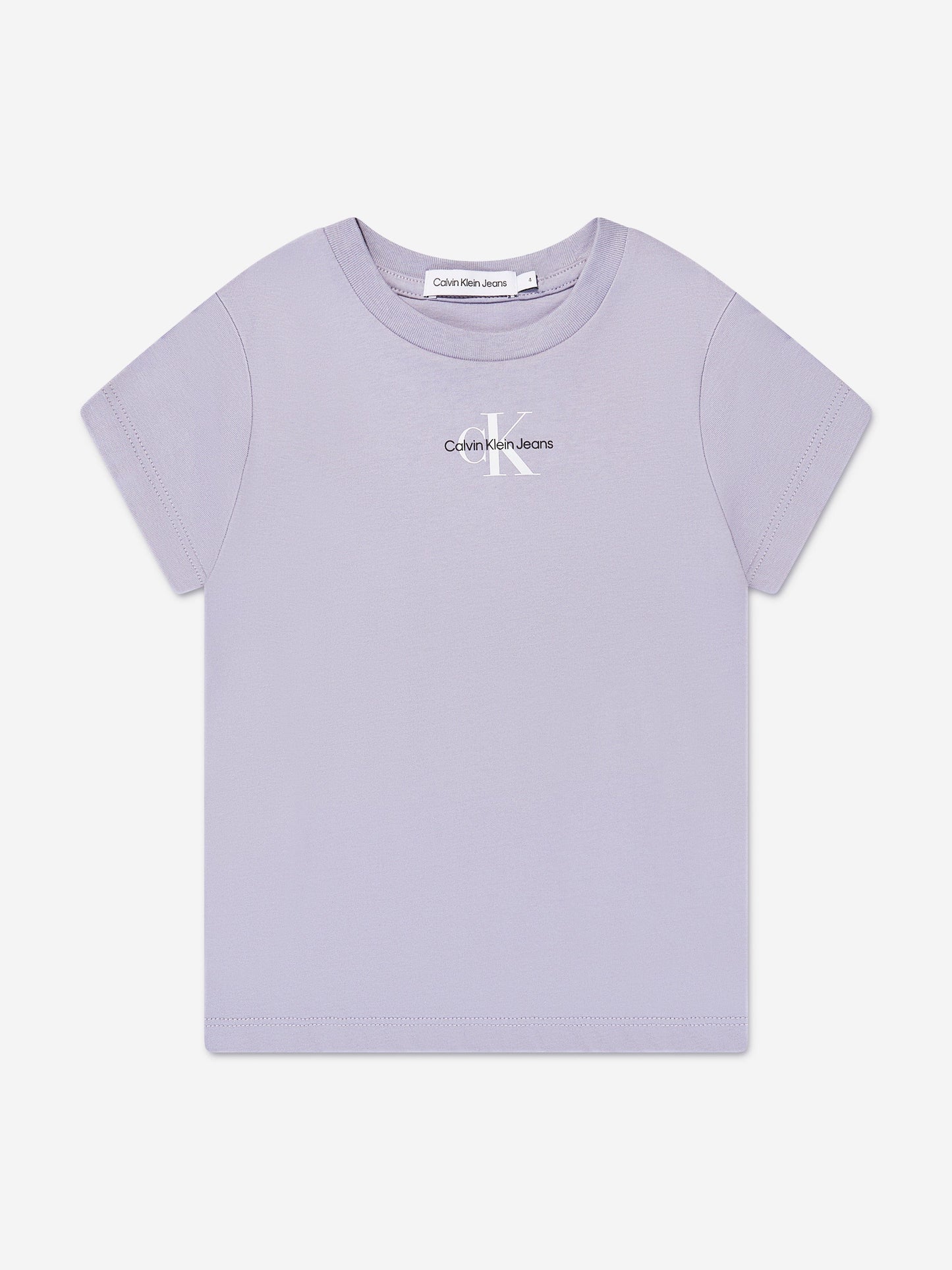 Calvin Klein Girls Micro Monogram T-Shirt in Lilac