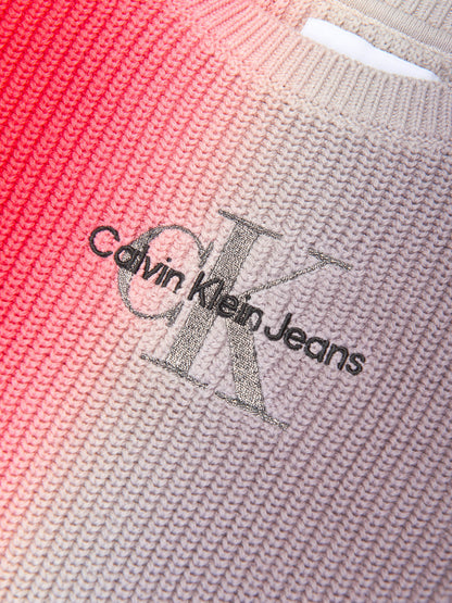 Calvin Klein Girls Monogram Gradient Sweater in Auburn