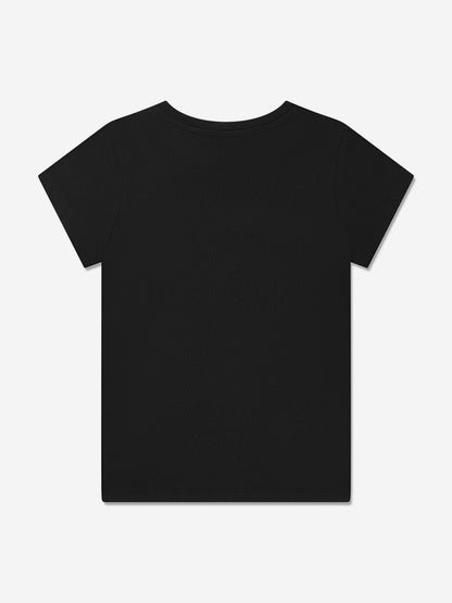 Calvin Klein Girls Logo Tape T-Shirt in Black