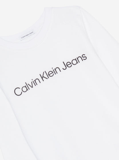 Calvin Klein Kids Logo Sweatshirt in White