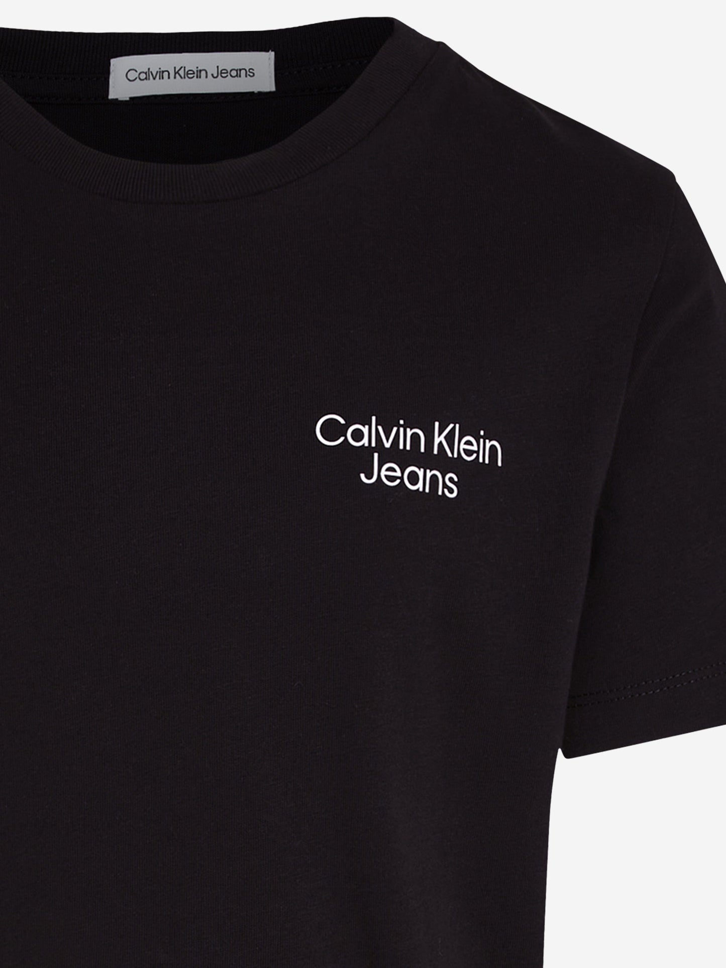 Calvin Klein Boys CKJ Stack Logo T-Shirt in Black
