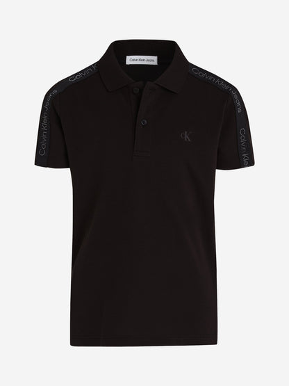 男童黑色修身 Polo 衫