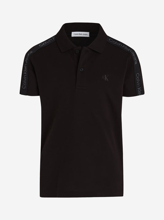 男童黑色修身 Polo 衫
