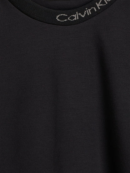 Calvin Klein Girls Mix Media Intarsia Dress in Black