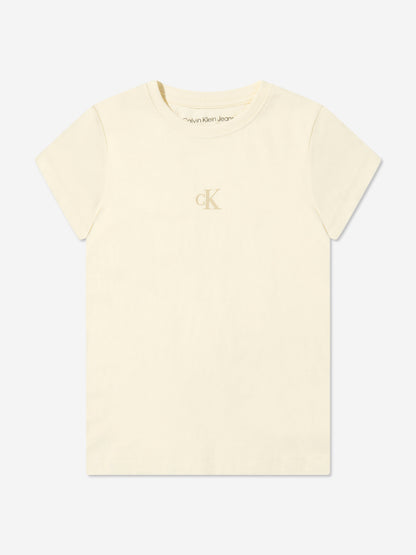 Calvin Klein Girls 2 Pack Slim Monogram T-Shirt Set in Multicolour
