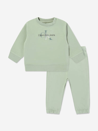 Calvin Klein Baby Monogram Tracksuit in Green