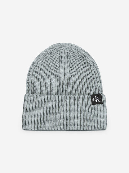 Calvin Klein Kids Monogram Rib Beanie in Green