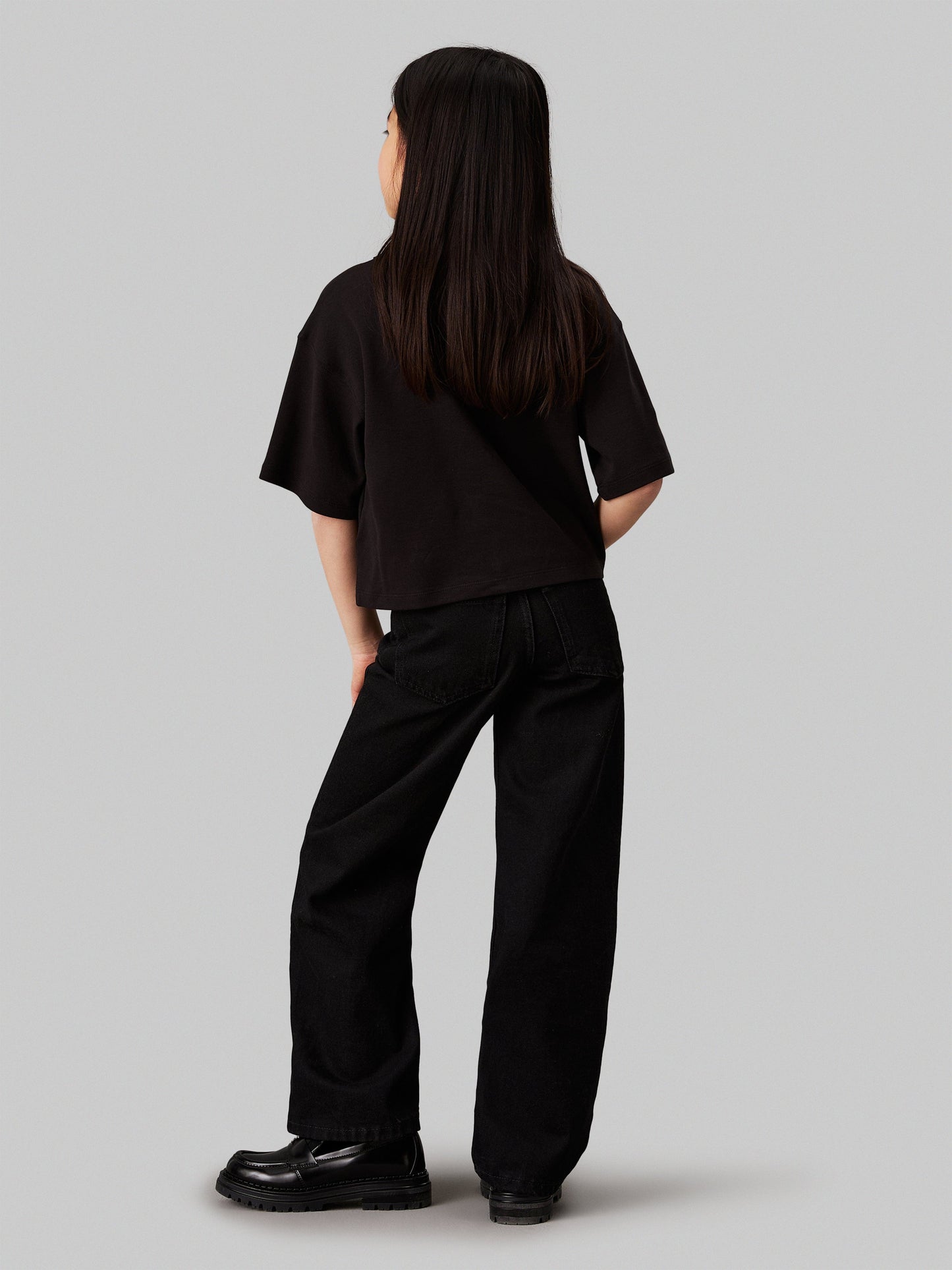 Girls Teddy Monologo T-Shirt in Black