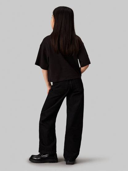 Girls Teddy Monologo T-Shirt in Black