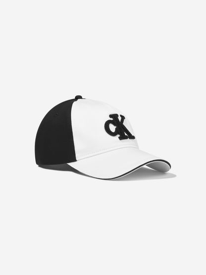Calvin Klein Kids Colourblock Baseball Cap in Ivory