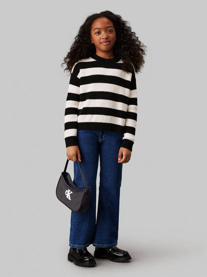 Calvin Klein Girls Teddy CK Shoulder Bag in Black (23cm)