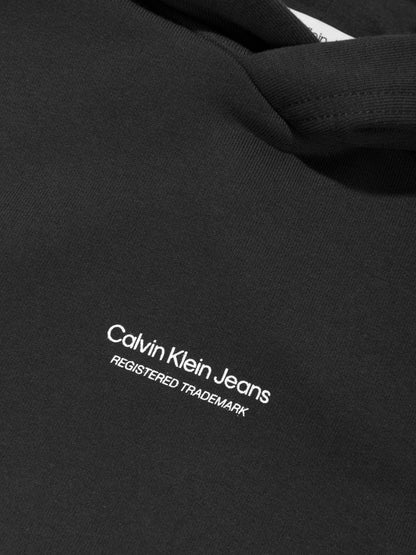 Calvin Klein Boys Pixel Logo Relaxed Hoodie in Black