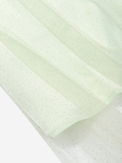 Calvin Klein Girls Shimmer Layered Dress in Green