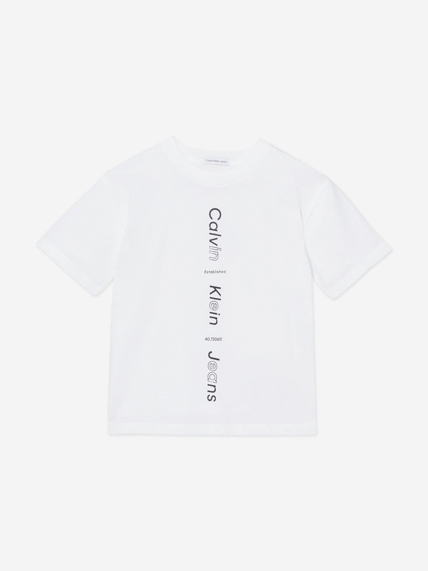 Calvin Klein Boys Maxi Logo Relaxed T-Shirt in White