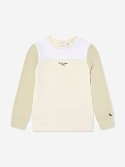 Calvin Klein Boys Colourblock Shorts Set in Beige