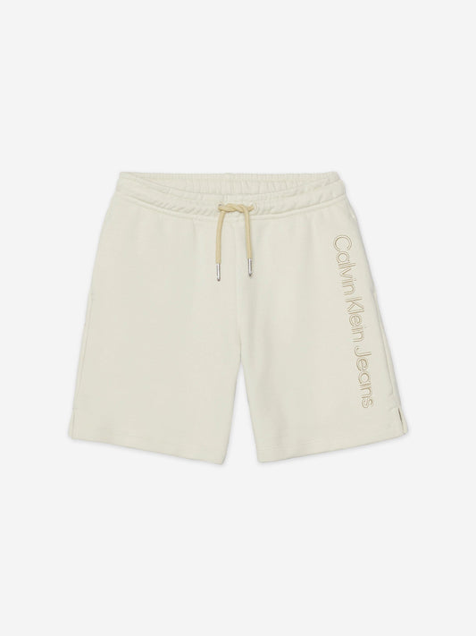Calvin Klein Jeans Boys 3D Raised Embroidered Shorts in Green