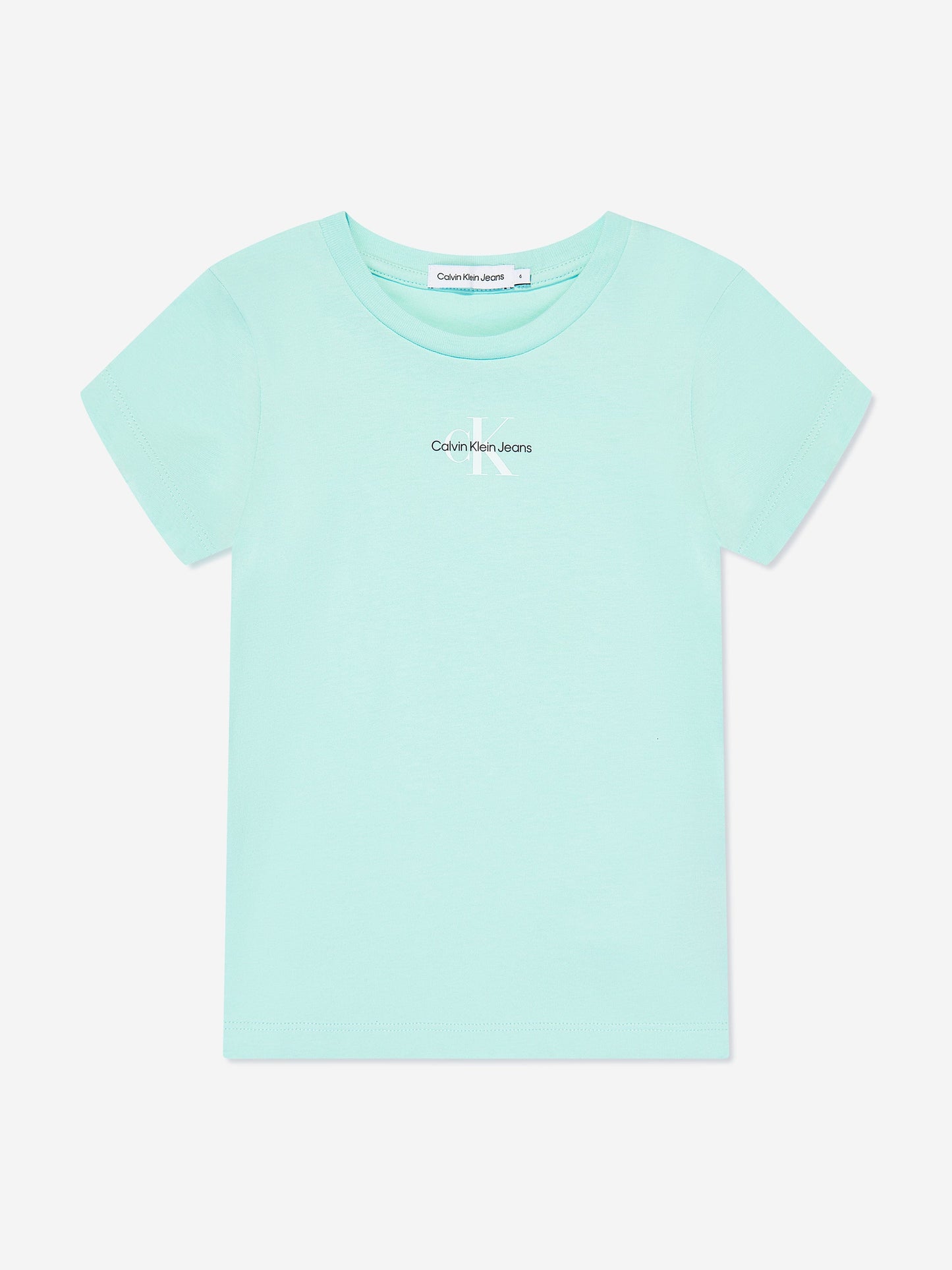 Calvin Klein Girls Micro Monogram Top in Blue