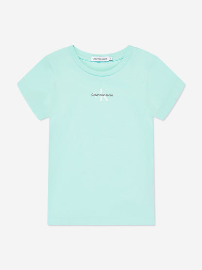 Calvin Klein Girls Micro Monogram Top in Blue