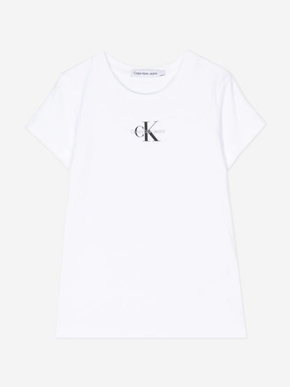 Calvin Klein Girls Micro Monogram Top in White